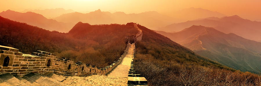 Great Wall morning #4 Photograph by Songquan Deng