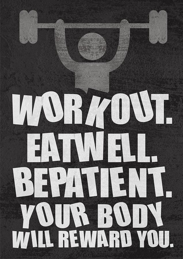 Gym Motivational Quotes Poster #2 Digital Art by Lab No 4 - The Quotography Department