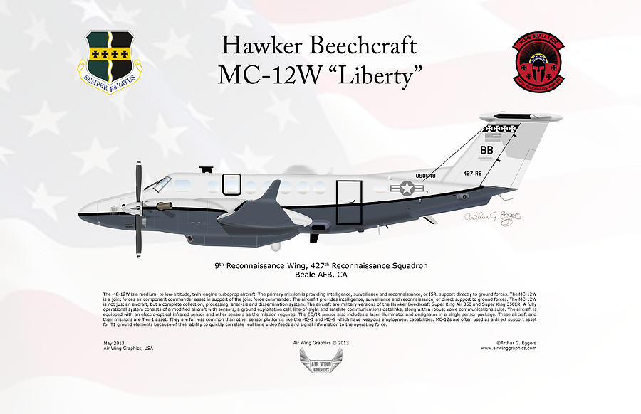 Hawker Beechcraft MC-12W Liberty #8 Digital Art by Arthur Eggers