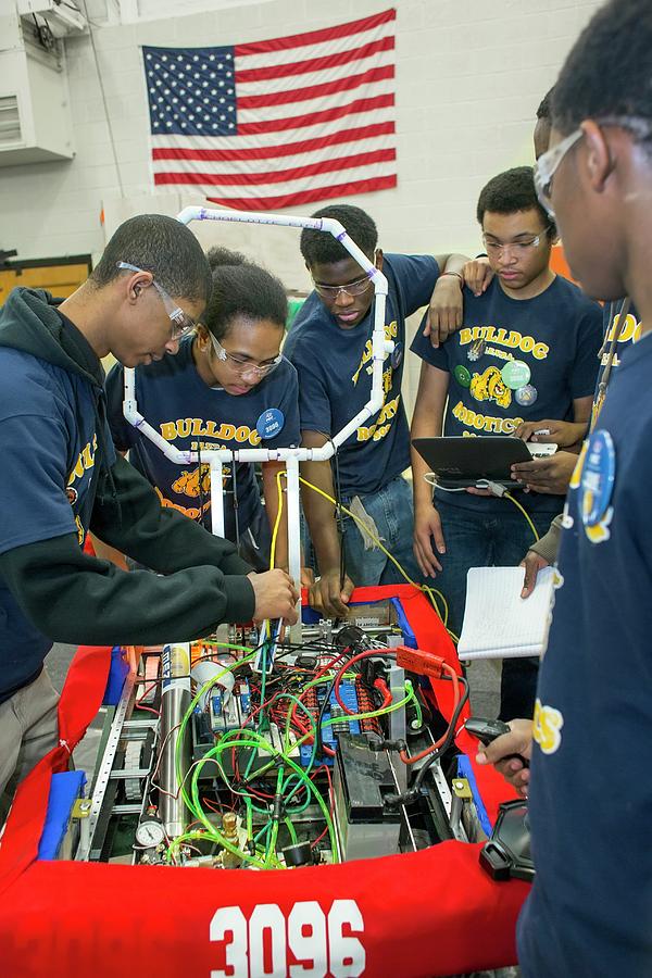 High School Robotics Competition #4 Photograph by Jim West