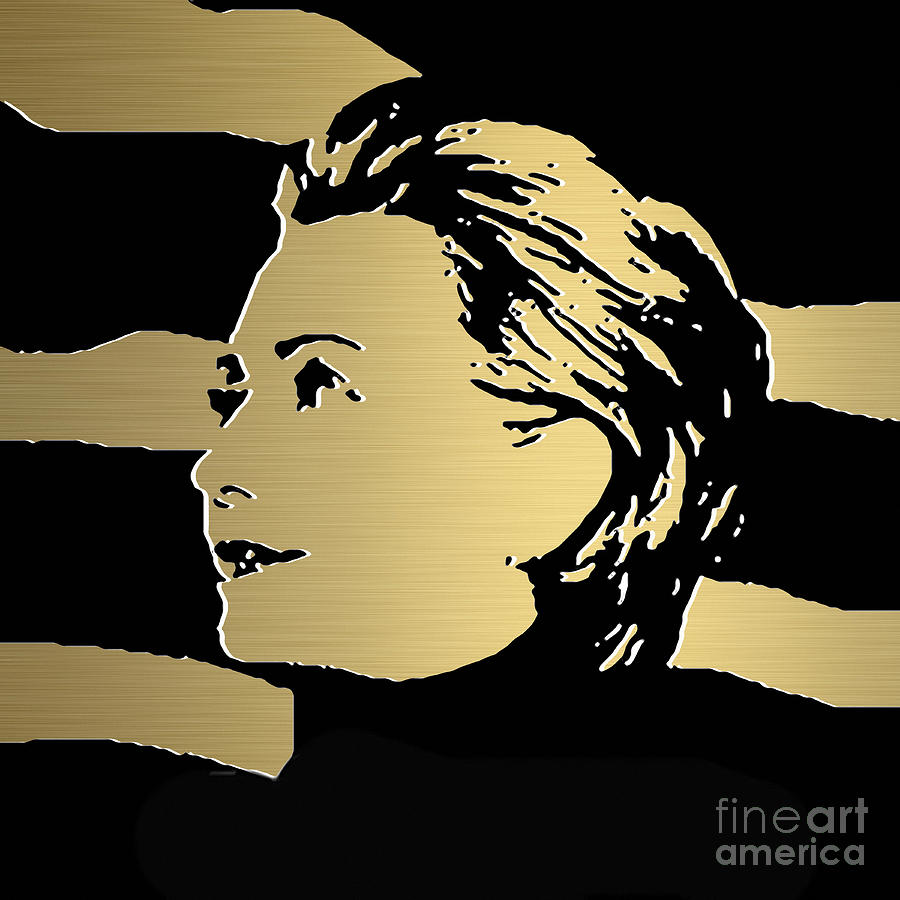 Hillary Clinton Gold Series #6 Mixed Media by Marvin Blaine