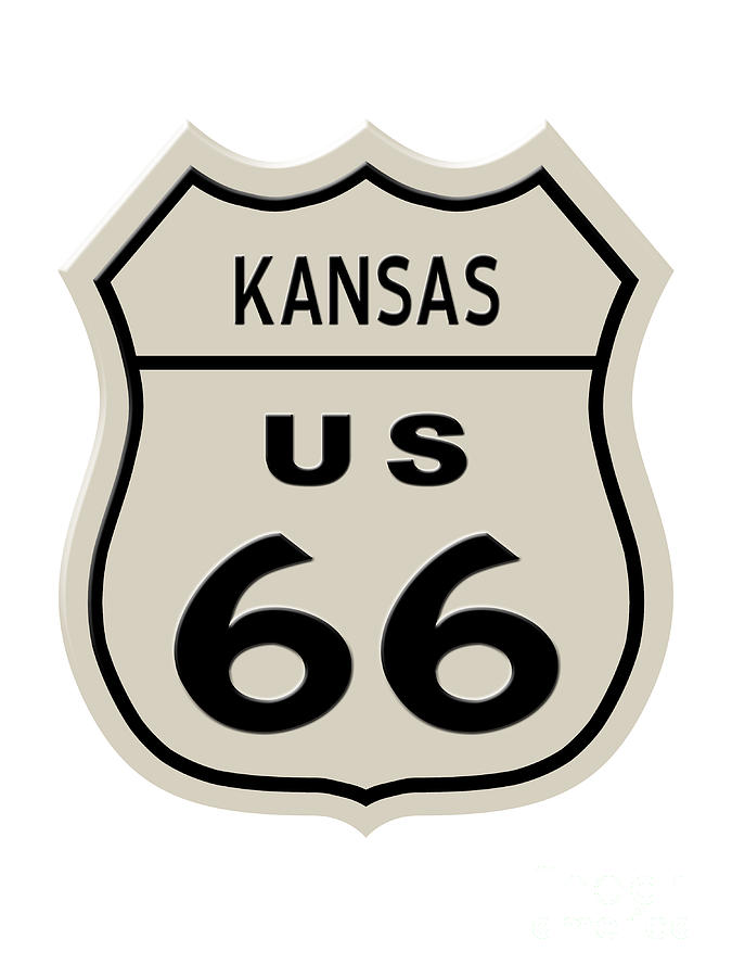 Historical Route 66 Sign Digital Art