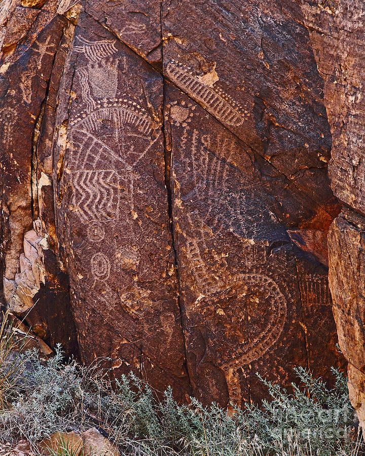 Indian Petroglyphs at Parowan Gap Utah #4 Photograph by Malcolm Howard