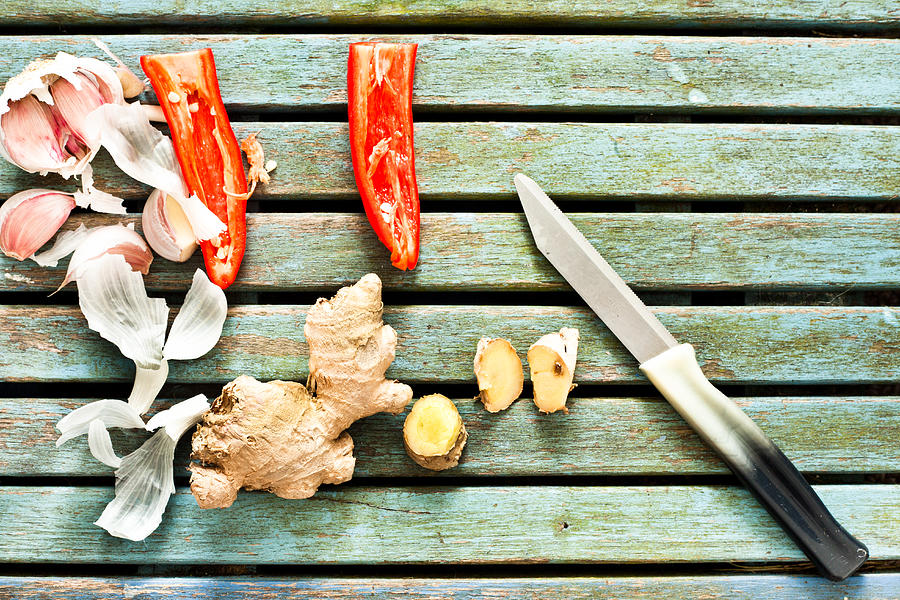 Knife Still Life Photograph - Ingredients #4 by Tom Gowanlock