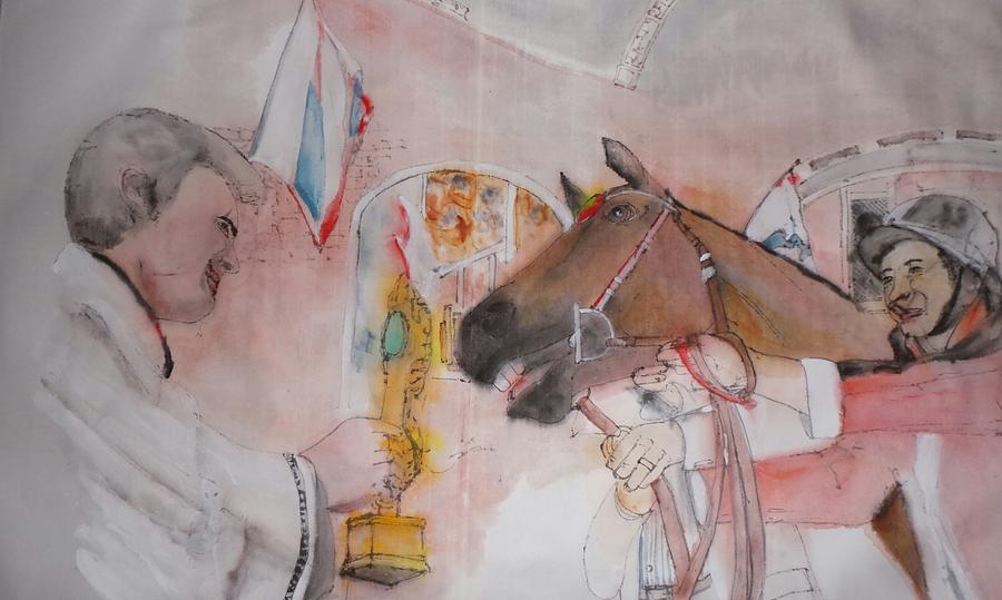 Italian il Palio horse race album #4 Painting by Debbi Saccomanno Chan