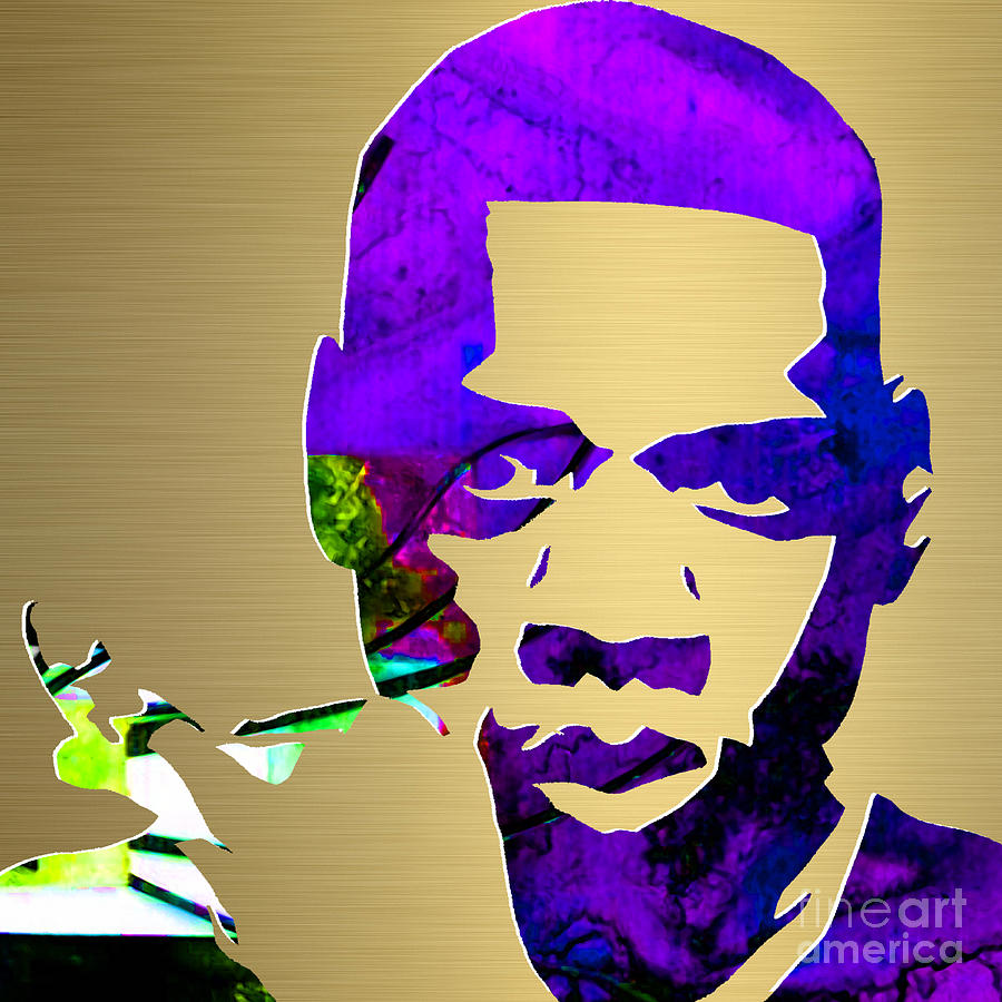 Jay Z Gold Series #3 Mixed Media by Marvin Blaine