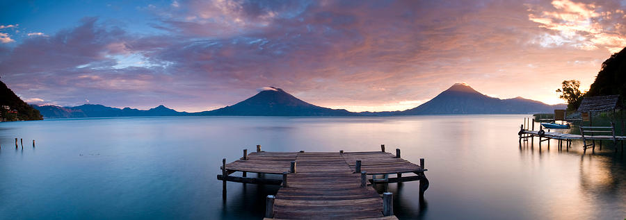 Jetty In A Lake With A Mountain Range #4 Photograph by Panoramic Images