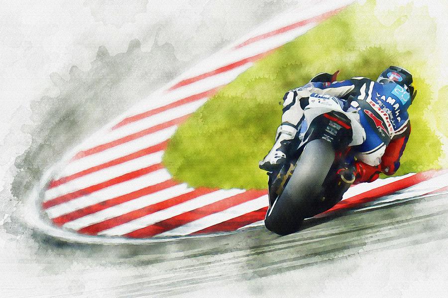 Jorge Lorenzo - Team Yamaha Racing Digital Art by Don Kuing