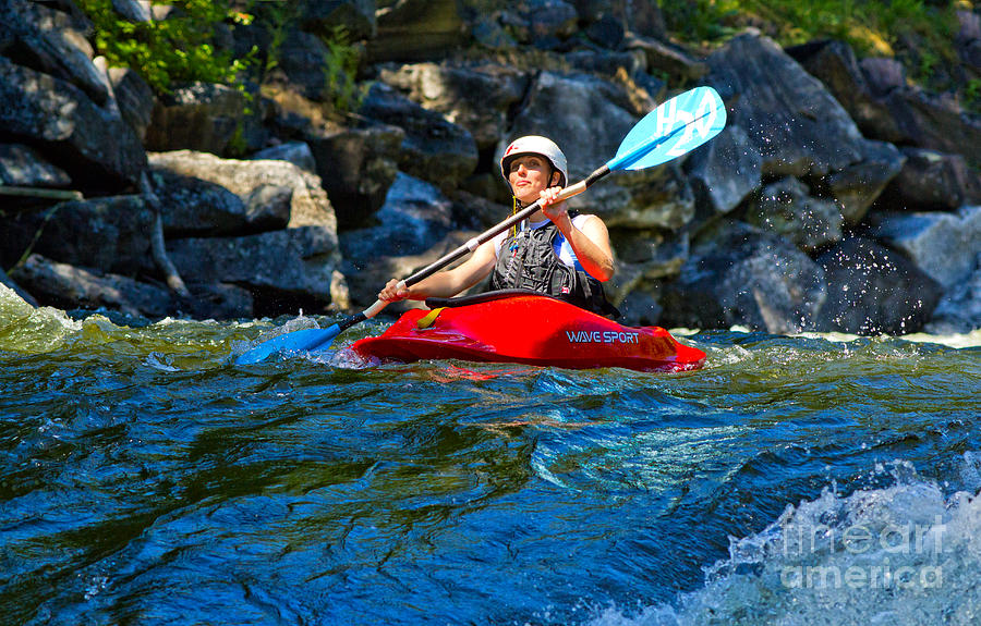 Kayak in whitewater  #4 Photograph by Les Palenik