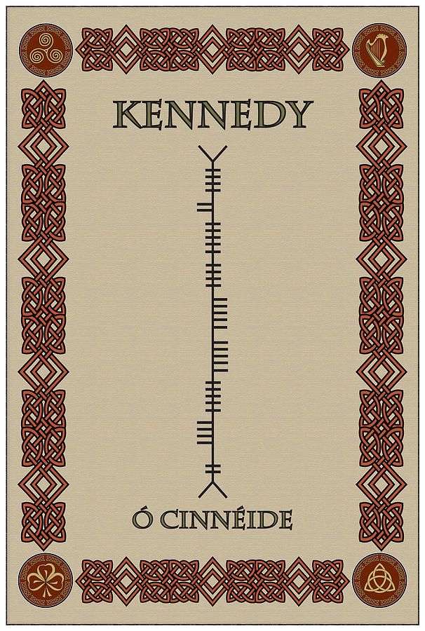 Kennedy Digital Art - Kennedy written in Ogham #4 by Ireland Calling
