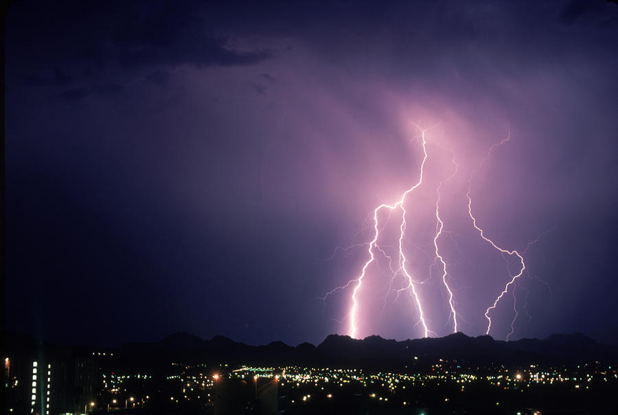 Lightning Over Tucson #4 Photograph by Ralph Wetmore