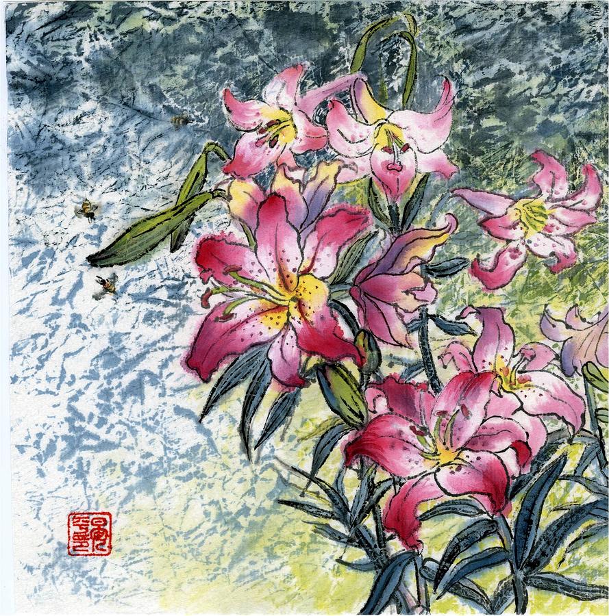 Lily #4 Painting by Ping Yan