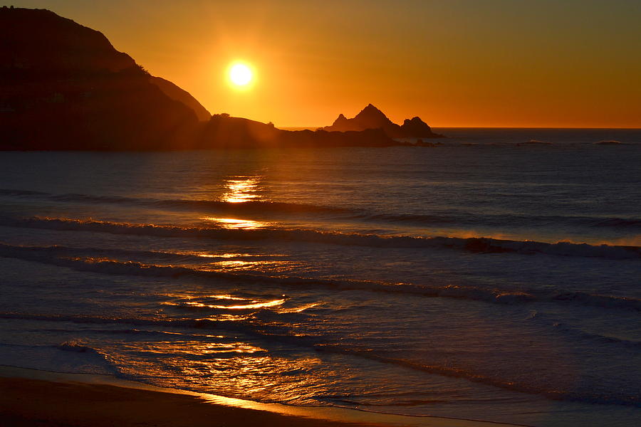 Linda Mar Beach at Sunset Photograph by Dean Ferreira