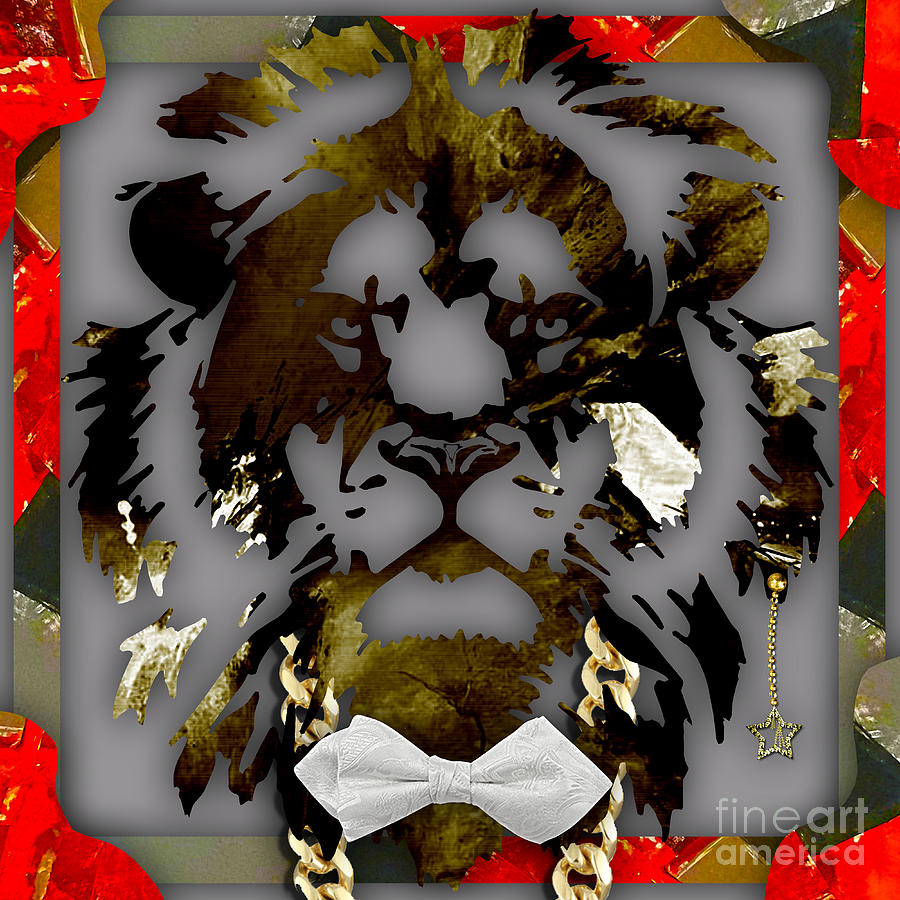 Fantasy Mixed Media - Lion Collection #1 by Marvin Blaine
