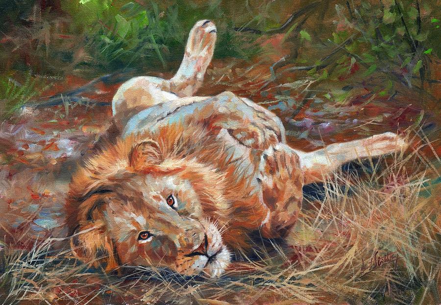 Lion #4 Painting by David Stribbling