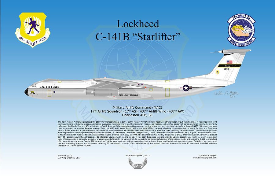 Lockheed C-141B Starlifter #1 Digital Art by Arthur Eggers