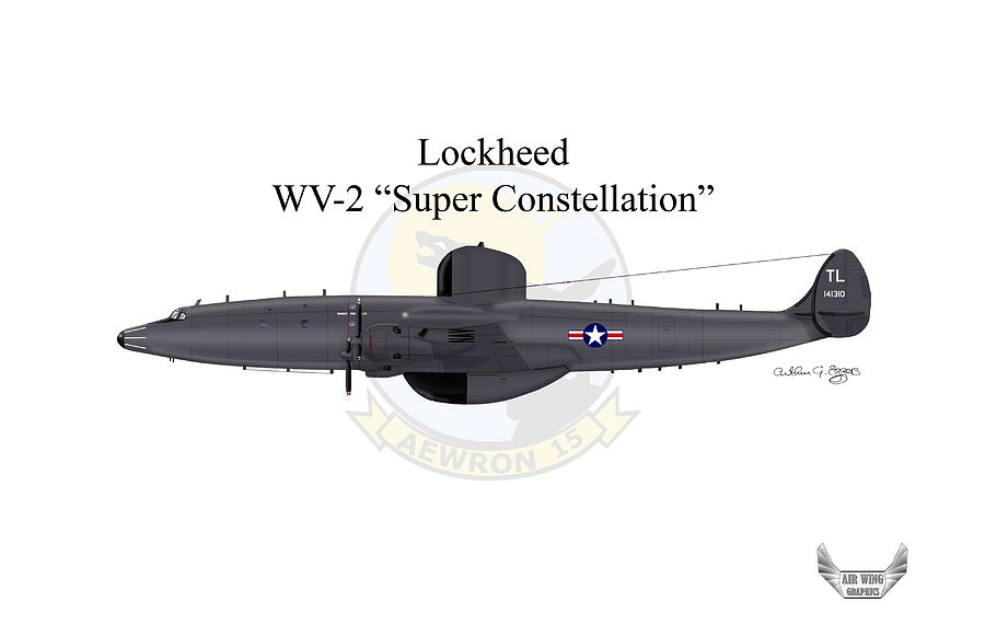 Lockheed Digital Art - Lockheed WV-2 Super Constellation #5 by Arthur Eggers