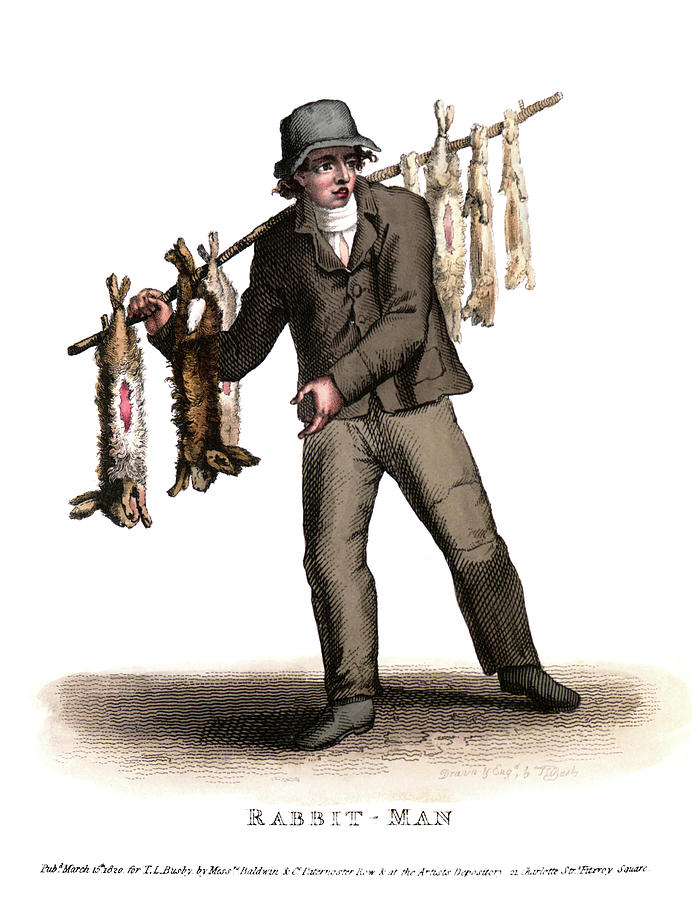 London Peddler, 1820 #4 Drawing by Granger