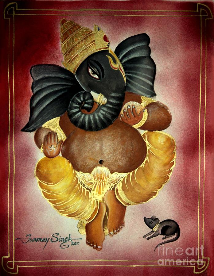 Lord Ganesha Painting by Tanmay Singh