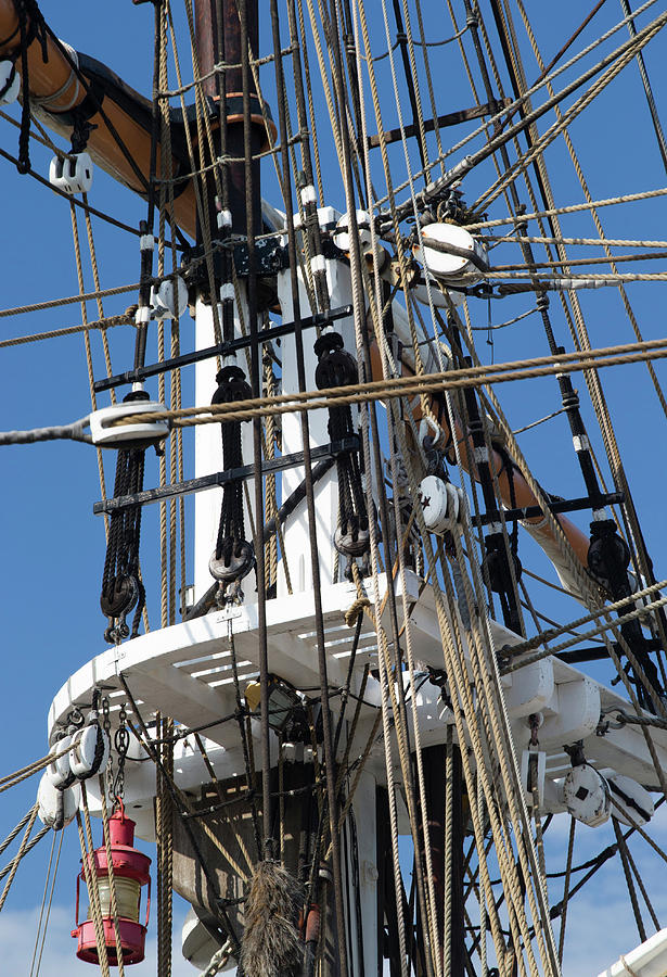 Low Angle View Of Mast Of Sailboat #4 Photograph by Panoramic Images