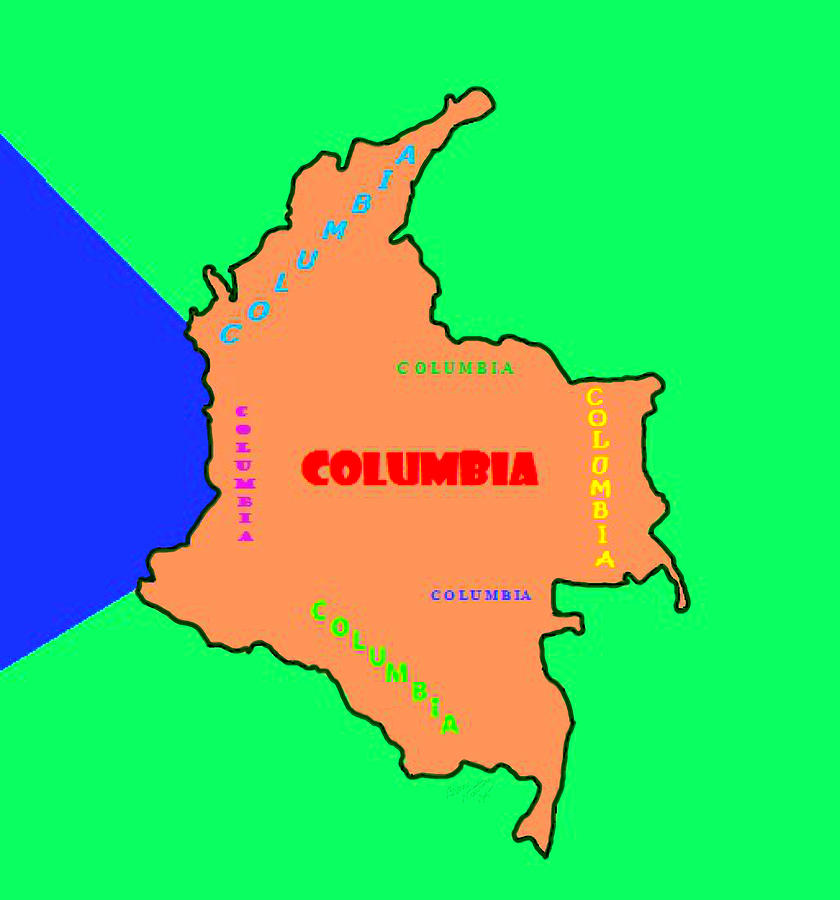 Map of Columbia #4 Painting by Bruce Nutting