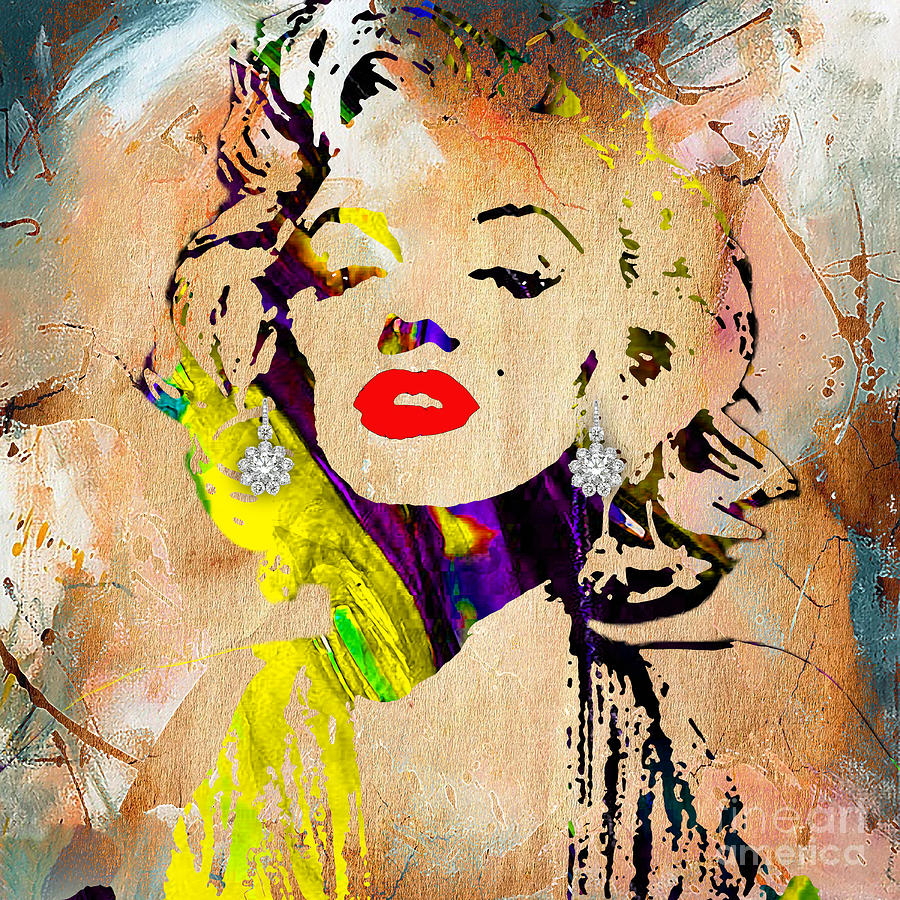 Cool Mixed Media - Marilyn Monroe Diamond Earring Collection #4 by Marvin Blaine
