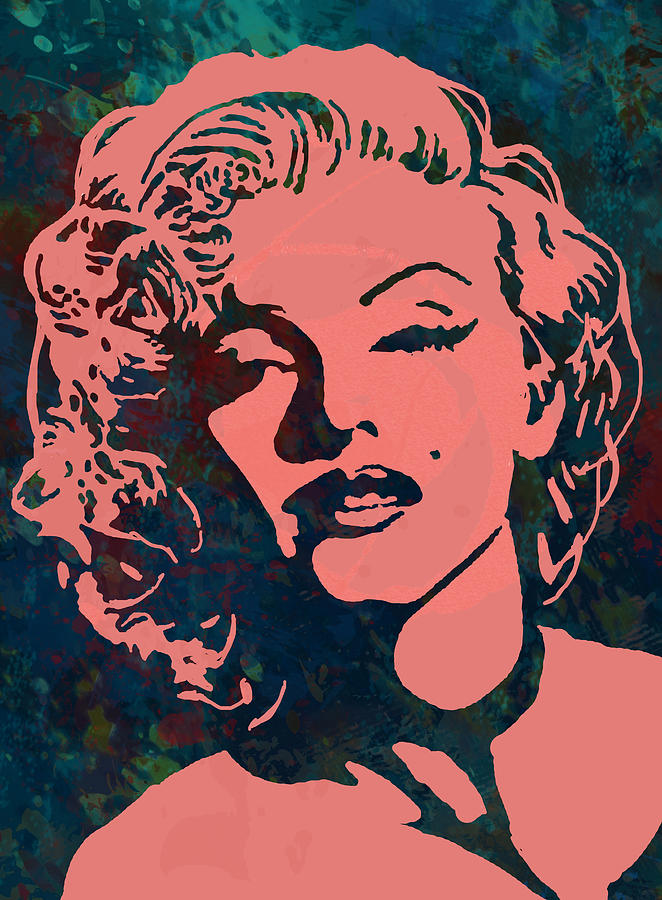Dochter Baan antiek Marilyn Monroe stylised pop art drawing sketch poster Drawing by Kim Wang -  Fine Art America