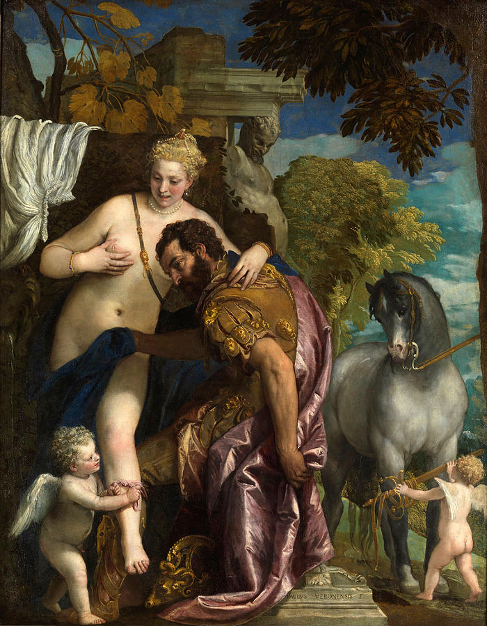 Mars and Venus United by Love #10 Painting by Paolo Veronese