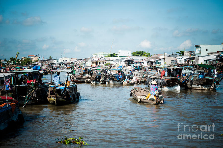 Transportation Photograph - Mekong floating market #4 by Nikita Buida