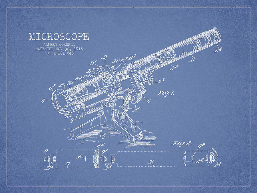 Vintage Digital Art - Microscope Patent Drawing from 1915 #4 by Aged Pixel