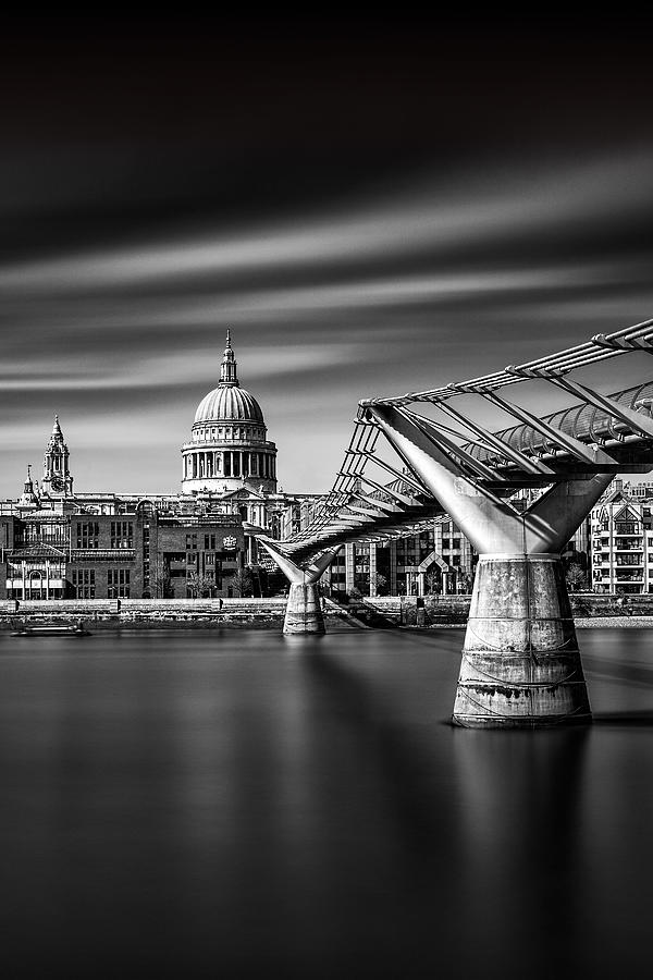Millennium Bridge and St Pauls Cathedral Photograph by Ian Good