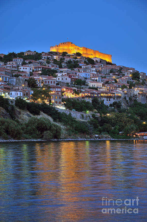 Molyvos village during dusk time #14 Photograph by George Atsametakis