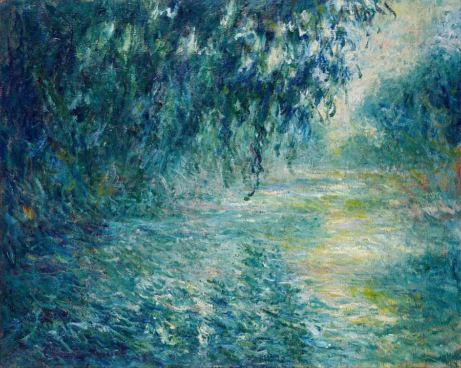 Claude Monet Painting - Morning on the Seine #4 by Claude Monet