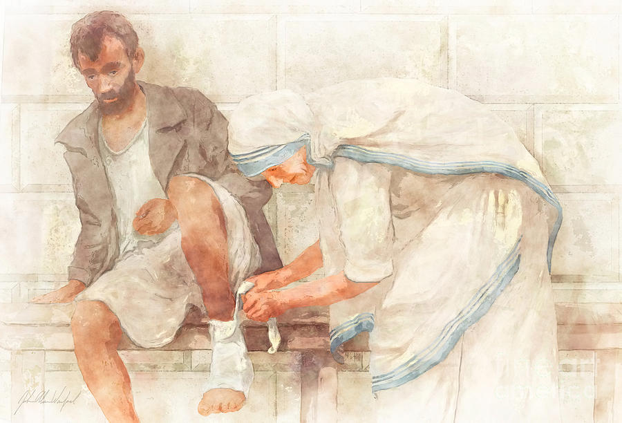 Mother Teresa Painting - Mother TeresA #4 by John Alan  Warford