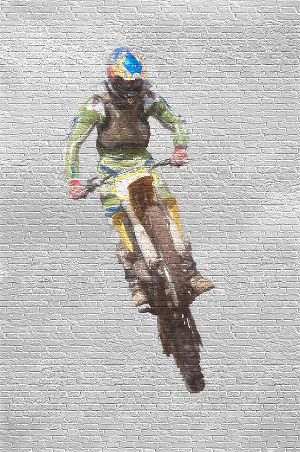 Motorcross Wall Digital Art by Roy Pedersen