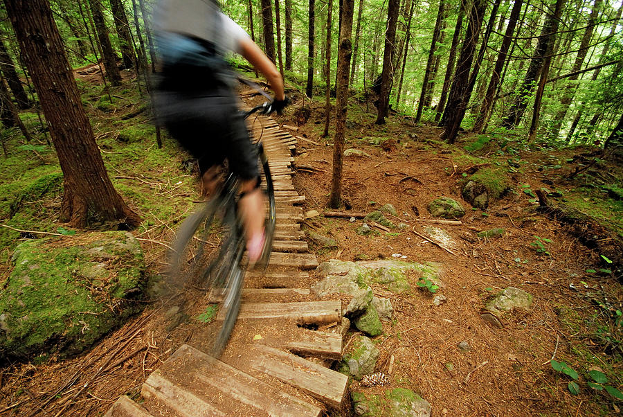 Sports Photograph - Mountain Biking In Squamish, British #4 by Rich Wheater