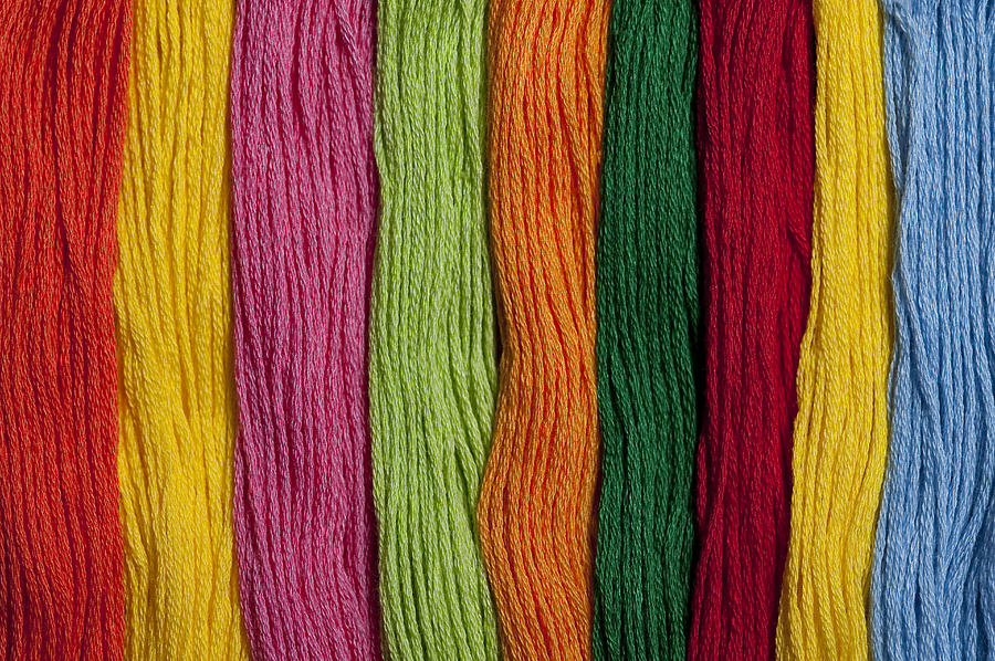 Multicolored embroidery thread in rows #4 Photograph by Jim Corwin