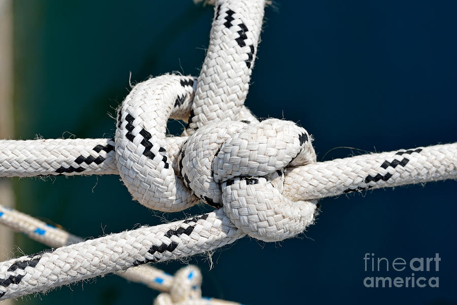 Rope Photograph - Nautical knots #8 by George Atsametakis