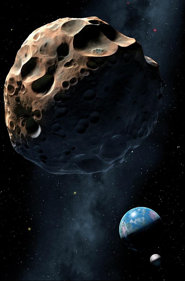 Space Photograph - Near-earth Asteroid #4 by Mark Garlick/science Photo Library