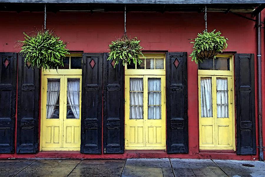 New Orleans French Quarter Shutters Doors Colors Louisiana Artwork #4 Painting by Olde Time  Mercantile