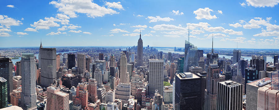 New York City Manhattan panorama #4 Photograph by Songquan Deng