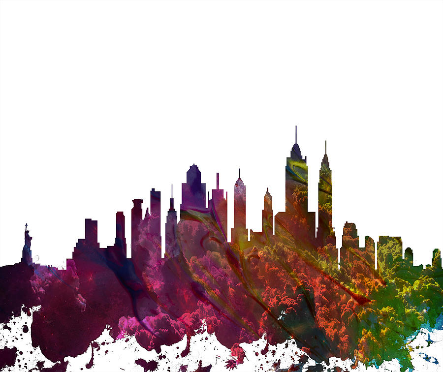 New York City Skyline Drawing by Celestial Images Fine Art America
