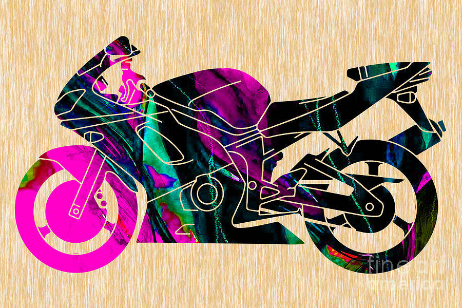 Ninja Motorcycle #4 Mixed Media by Marvin Blaine