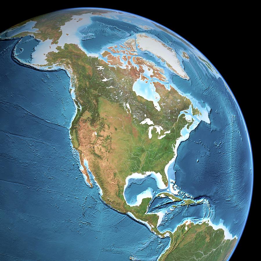 North America Photograph by Planetary Visions Ltd/science Photo Library