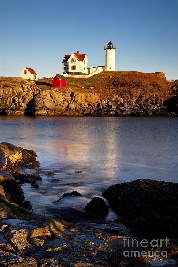 Nubble Lighthouse - Maine - Sunset Photograph by Brian Jannsen