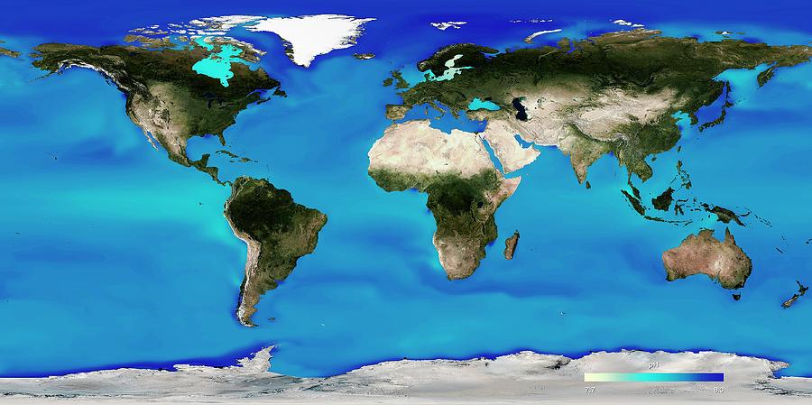 Map Photograph - Ocean Surface Ph #4 by Noaa