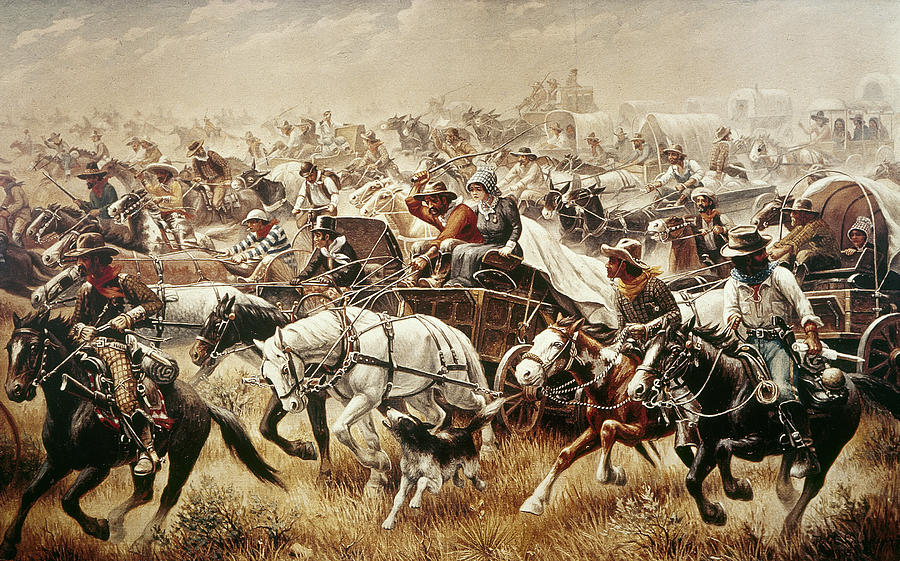 Oklahoma Land Rush, 1889 #4 Painting by Granger