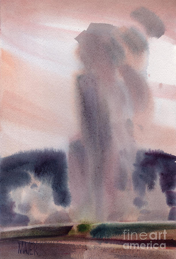 Yellowstone National Park Painting - Old Faithful by Donald Maier