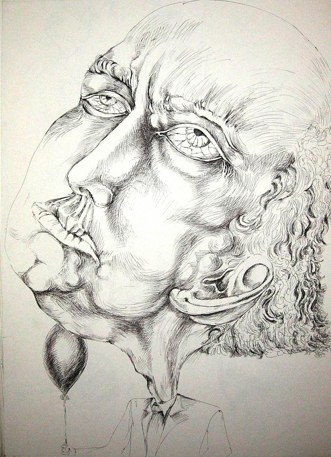 Portrait Drawing - Old Man #4 by Moshfegh Rakhsha