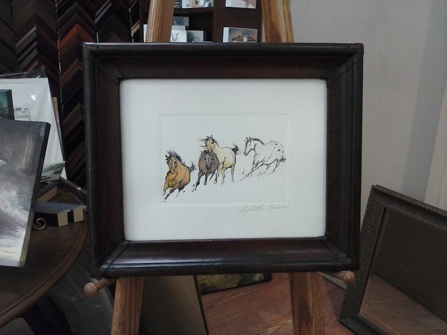 Wild Horses Painting - 4 On The Run framed by Elizabeth Parashis